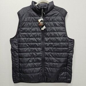 Core 365 Prevail Men L Carbon Black Packable Puffer Vest Warm Logik Water Resist